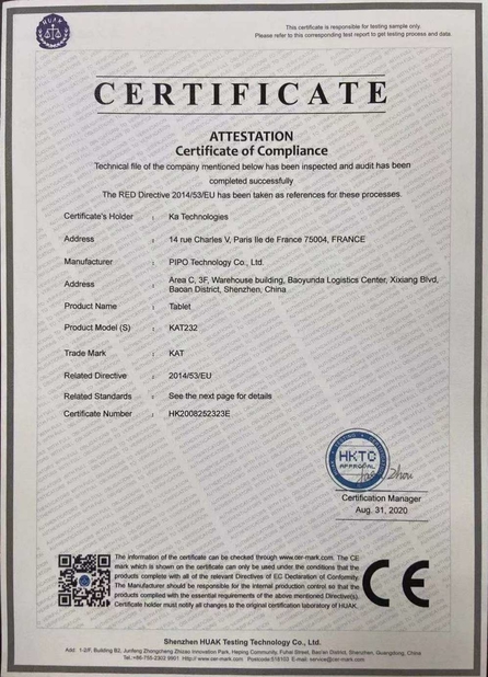 Chine PIPO certifications